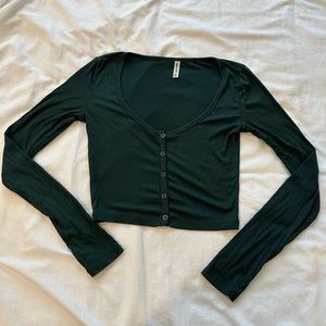 Aritzia Sunday Best Green Crop Top XS
